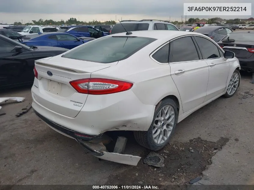 3FA6P0K97ER252214 2014 Ford Fusion Titanium