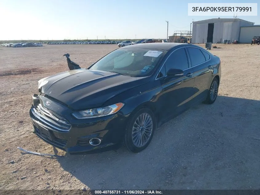 2014 Ford Fusion Titanium VIN: 3FA6P0K95ER179991 Lot: 40755731