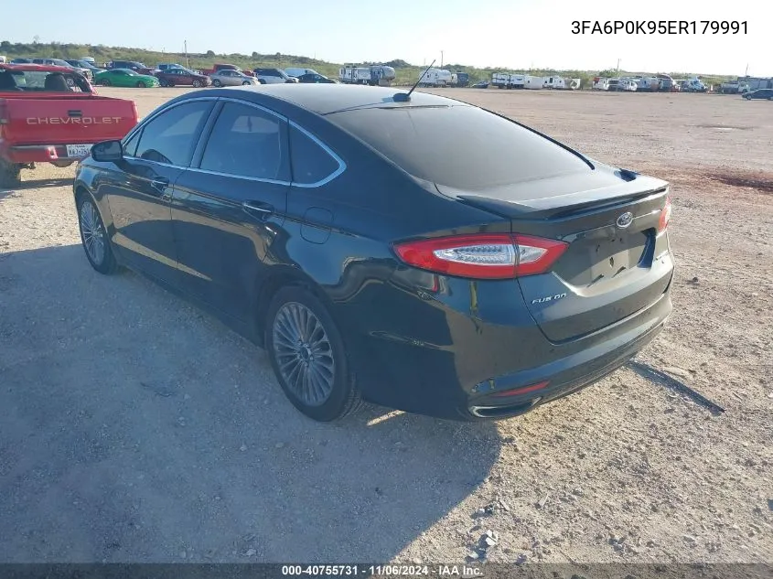 2014 Ford Fusion Titanium VIN: 3FA6P0K95ER179991 Lot: 40755731