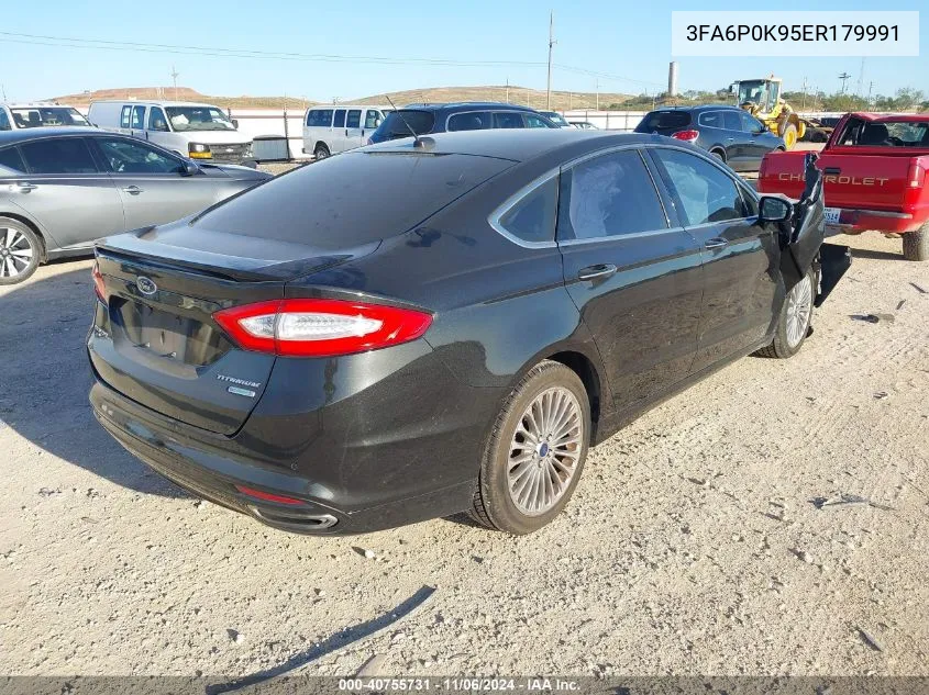 2014 Ford Fusion Titanium VIN: 3FA6P0K95ER179991 Lot: 40755731