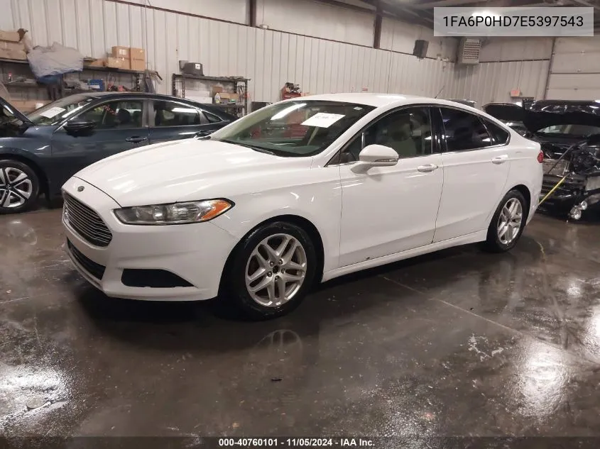 2014 Ford Fusion Se VIN: 1FA6P0HD7E5397543 Lot: 40760101