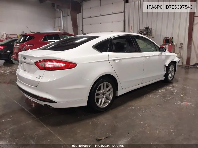 2014 Ford Fusion Se VIN: 1FA6P0HD7E5397543 Lot: 40760101