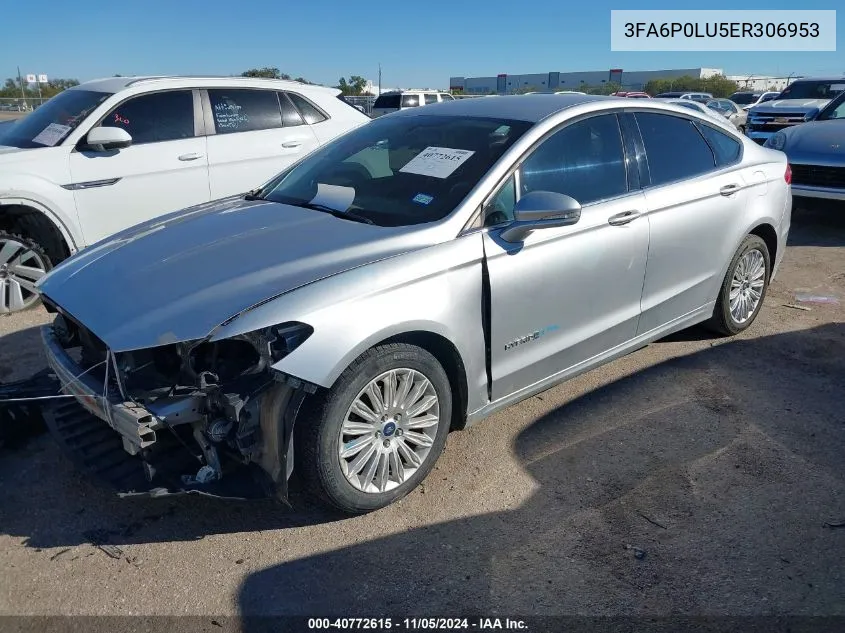 3FA6P0LU5ER306953 2014 Ford Fusion Hybrid Se