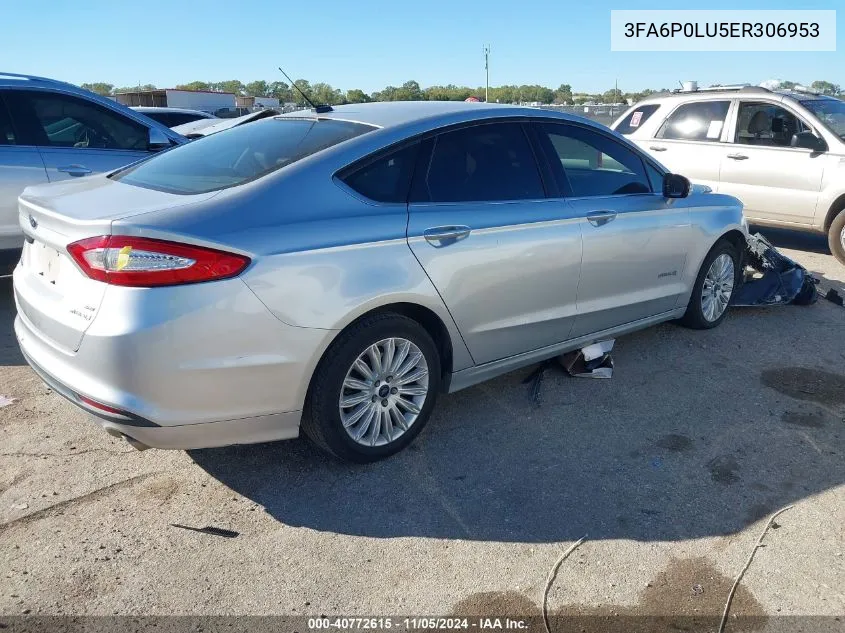 3FA6P0LU5ER306953 2014 Ford Fusion Hybrid Se