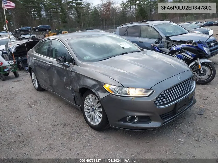 2014 Ford Fusion Hybrid Se VIN: 3FA6P0LU2ER347802 Lot: 40773927