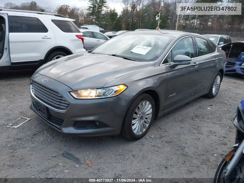 2014 Ford Fusion Hybrid Se VIN: 3FA6P0LU2ER347802 Lot: 40773927