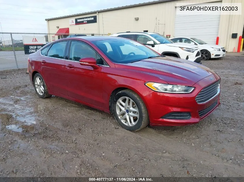 2014 Ford Fusion Se VIN: 3FA6P0HDXER162003 Lot: 40777137