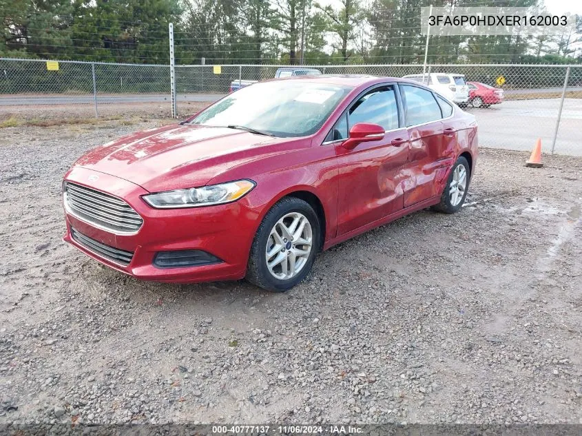 2014 Ford Fusion Se VIN: 3FA6P0HDXER162003 Lot: 40777137