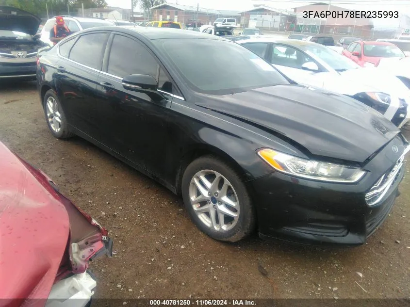 2014 Ford Fusion Se VIN: 3FA6P0H78ER235993 Lot: 40781250