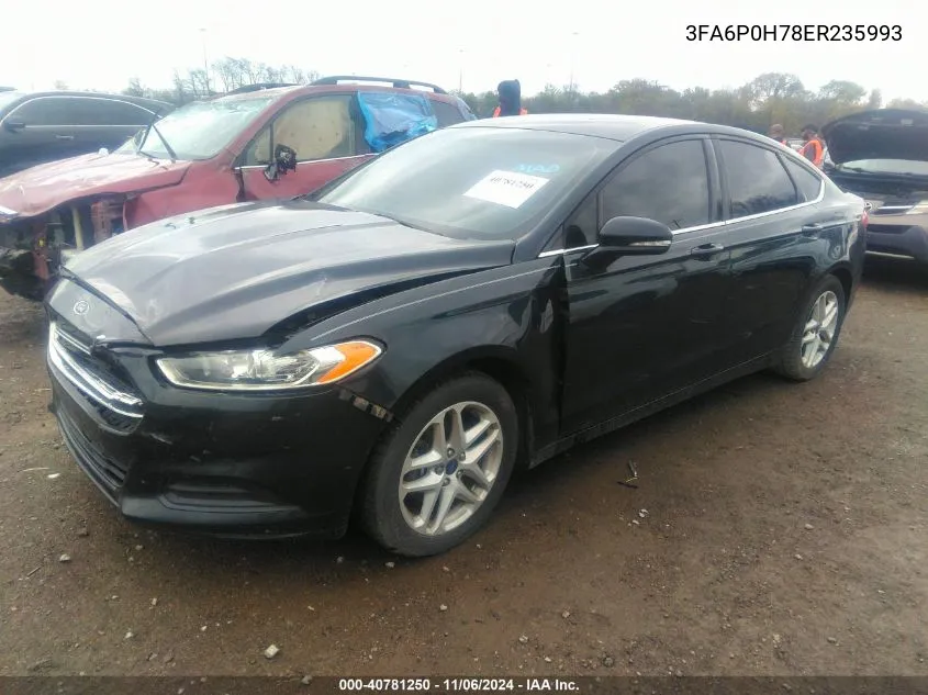 2014 Ford Fusion Se VIN: 3FA6P0H78ER235993 Lot: 40781250