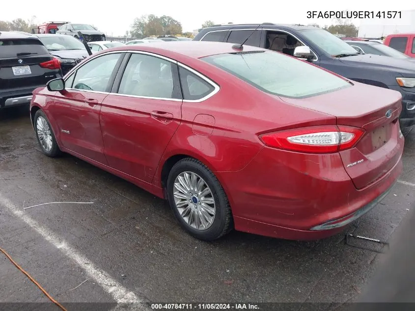 3FA6P0LU9ER141571 2014 Ford Fusion Hybrid Se