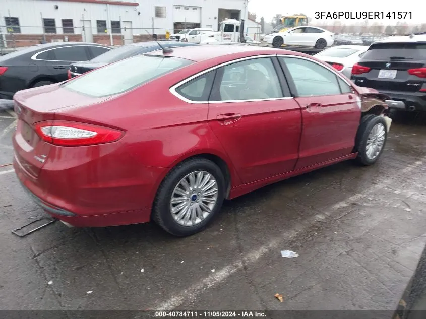 3FA6P0LU9ER141571 2014 Ford Fusion Hybrid Se