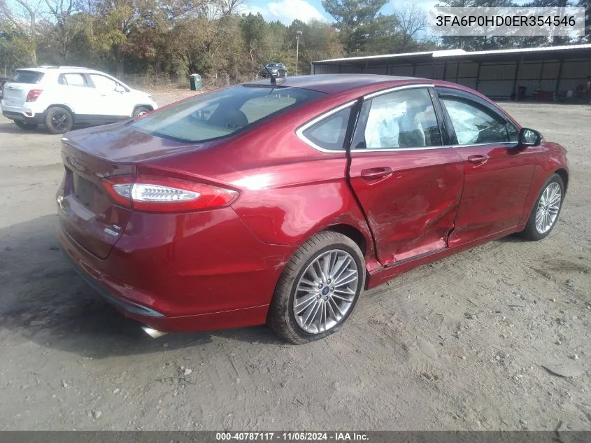 3FA6P0HD0ER354546 2014 Ford Fusion Se