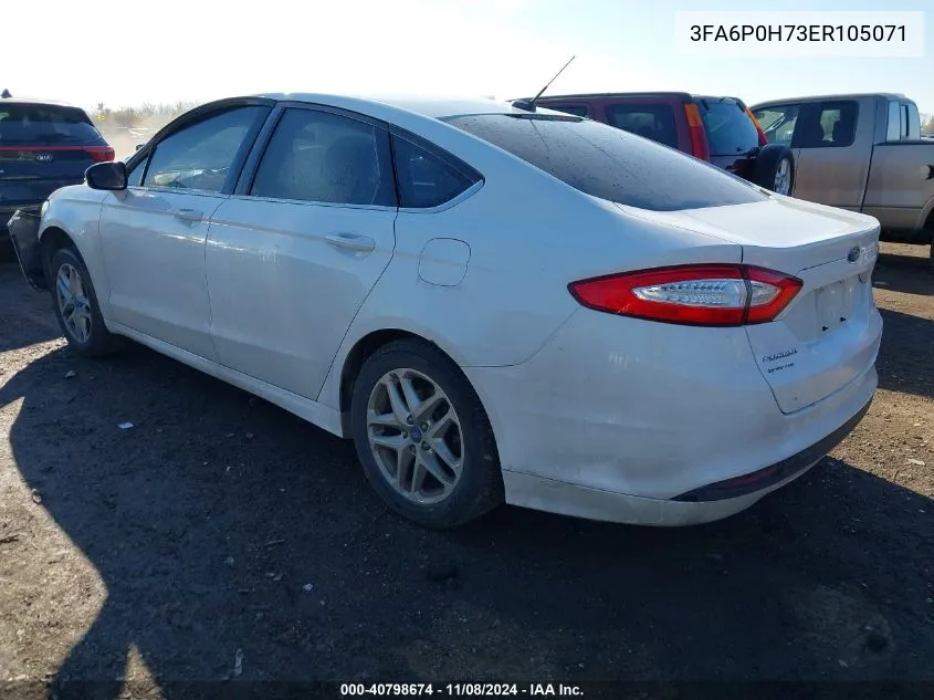 2014 Ford Fusion Se VIN: 3FA6P0H73ER105071 Lot: 40798674