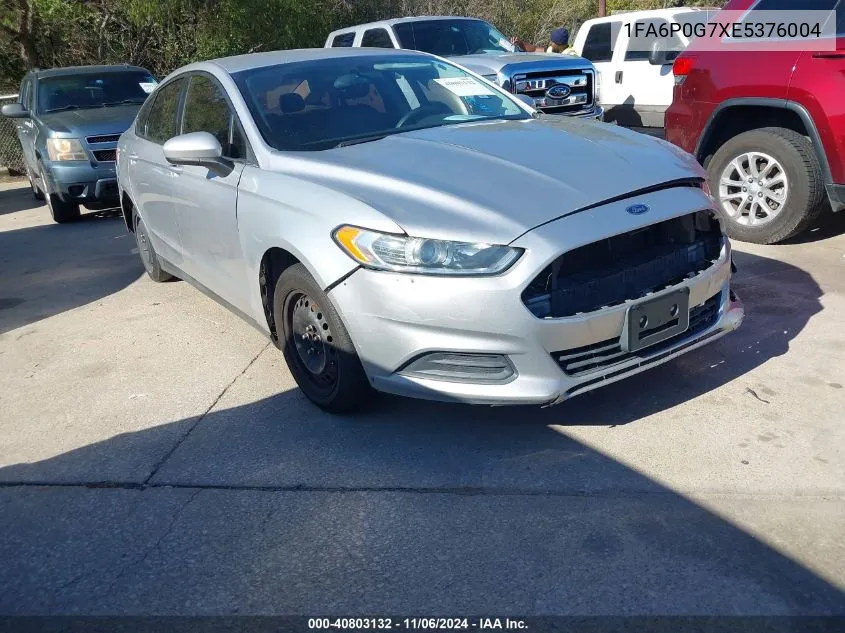 2014 Ford Fusion S VIN: 1FA6P0G7XE5376004 Lot: 40803132