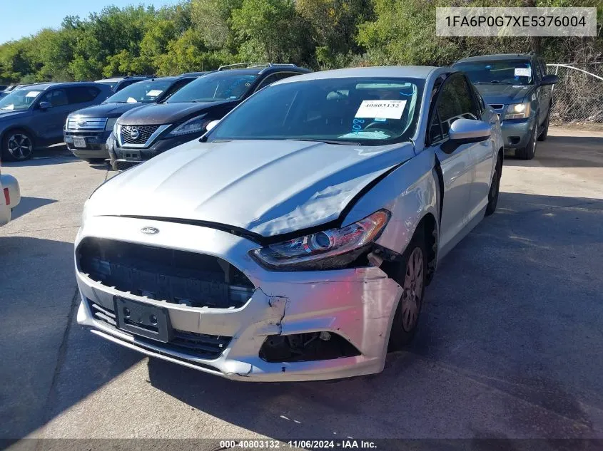 2014 Ford Fusion S VIN: 1FA6P0G7XE5376004 Lot: 40803132