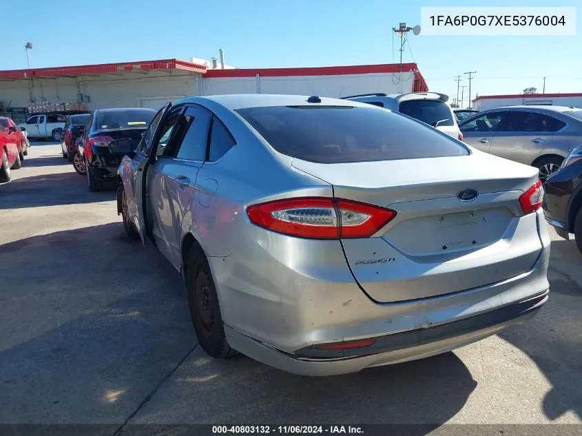 2014 Ford Fusion S VIN: 1FA6P0G7XE5376004 Lot: 40803132