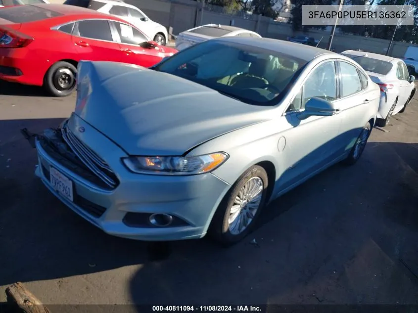 3FA6P0PU5ER136362 2014 Ford Fusion Energi Se Luxury