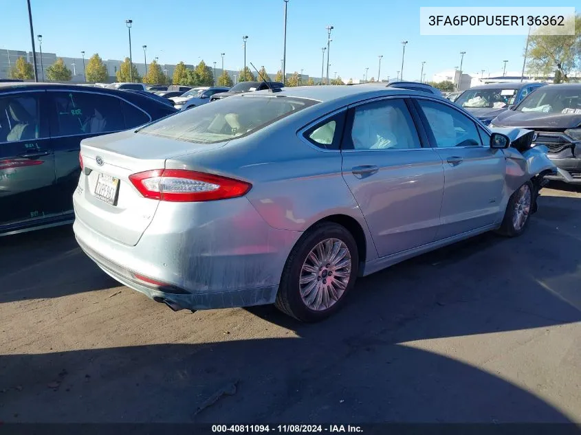 3FA6P0PU5ER136362 2014 Ford Fusion Energi Se Luxury