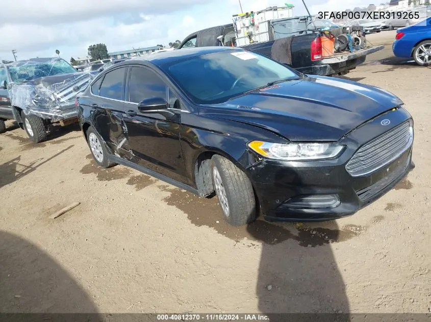 2014 Ford Fusion S VIN: 3FA6P0G7XER319265 Lot: 40812370