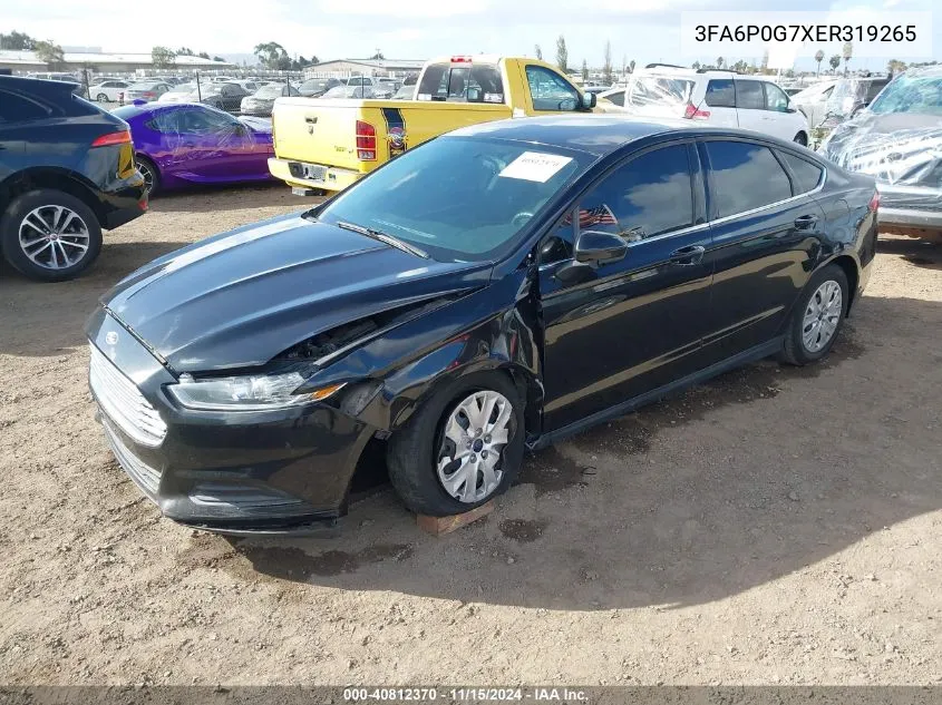 2014 Ford Fusion S VIN: 3FA6P0G7XER319265 Lot: 40812370