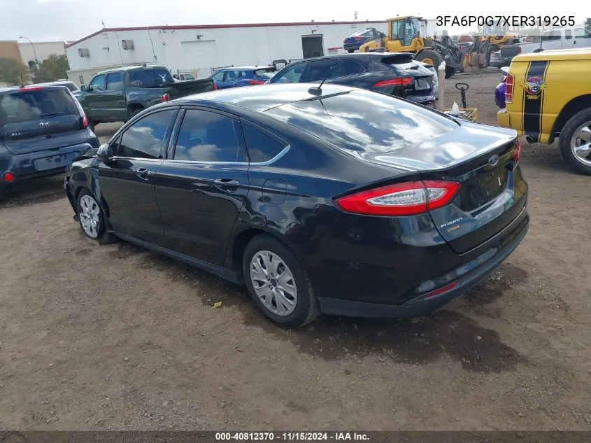 2014 Ford Fusion S VIN: 3FA6P0G7XER319265 Lot: 40812370