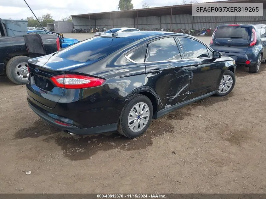 2014 Ford Fusion S VIN: 3FA6P0G7XER319265 Lot: 40812370