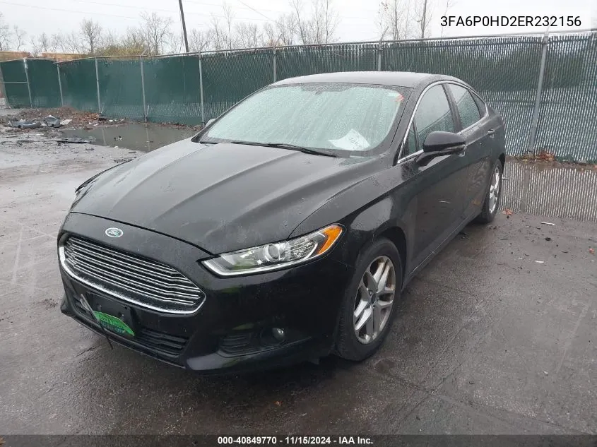 2014 Ford Fusion Se VIN: 3FA6P0HD2ER232156 Lot: 40849770