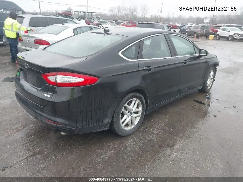 2014 Ford Fusion Se VIN: 3FA6P0HD2ER232156 Lot: 40849770