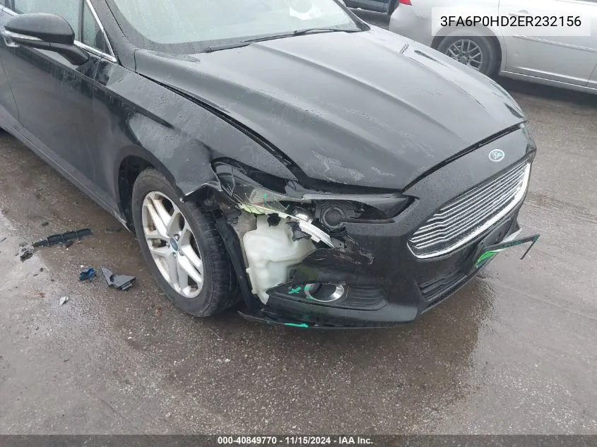 2014 Ford Fusion Se VIN: 3FA6P0HD2ER232156 Lot: 40849770