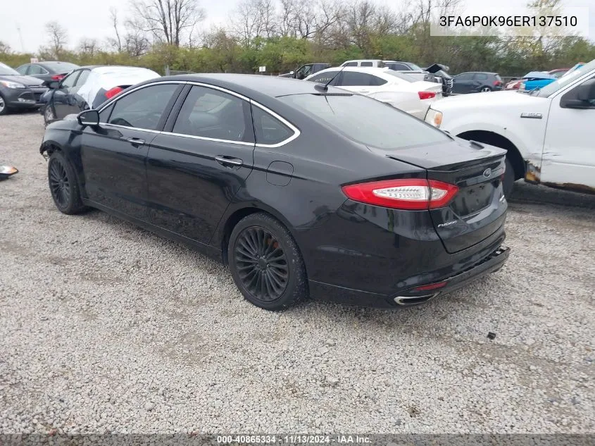 2014 Ford Fusion Titanium VIN: 3FA6P0K96ER137510 Lot: 40865334