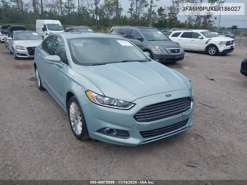 2014 Ford Fusion Energi Se Luxury VIN: 3FA6P0PUXER186027 Lot: 40878599