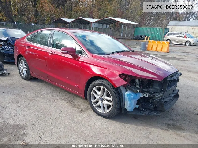 2014 Ford Fusion Se VIN: 3FA6P0HD8ER350809 Lot: 40879640