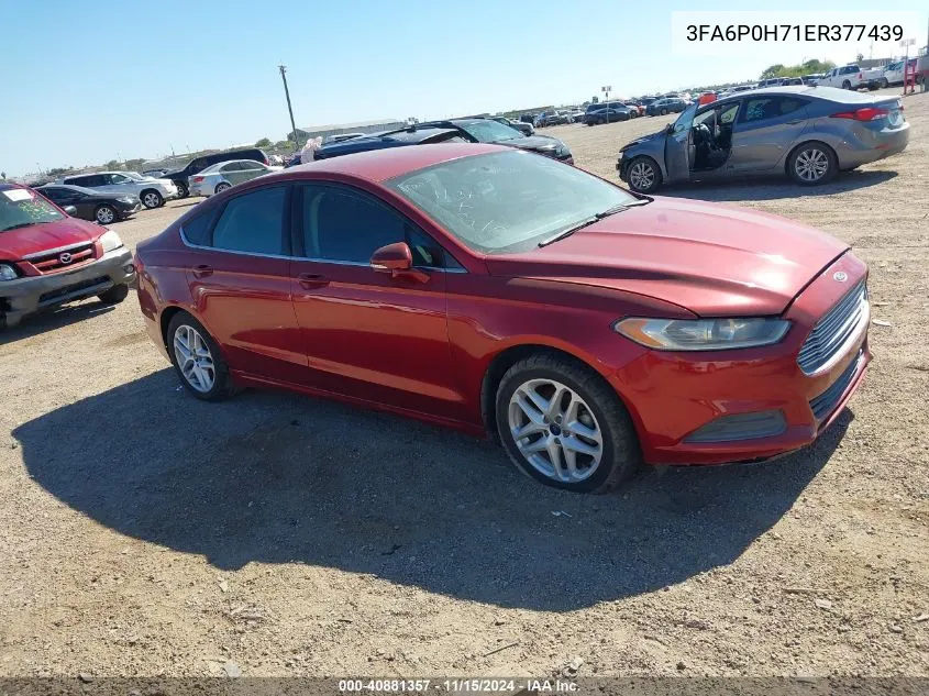 2014 Ford Fusion Se VIN: 3FA6P0H71ER377439 Lot: 40881357