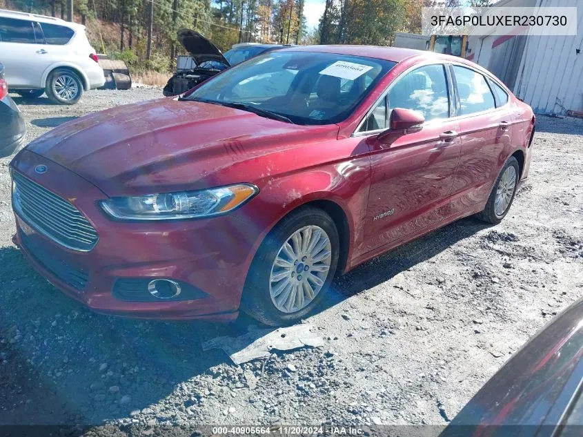 3FA6P0LUXER230730 2014 Ford Fusion Hybrid Se