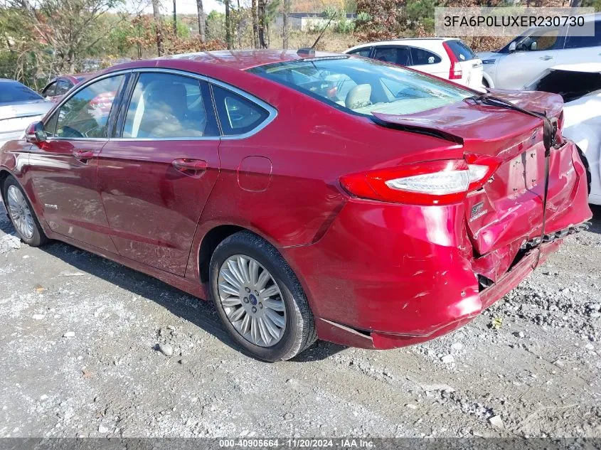 3FA6P0LUXER230730 2014 Ford Fusion Hybrid Se