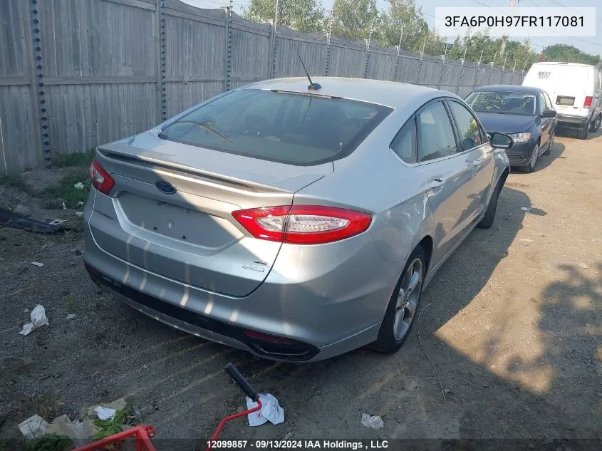 2015 Ford Fusion Se VIN: 3FA6P0H97FR117081 Lot: 12099857