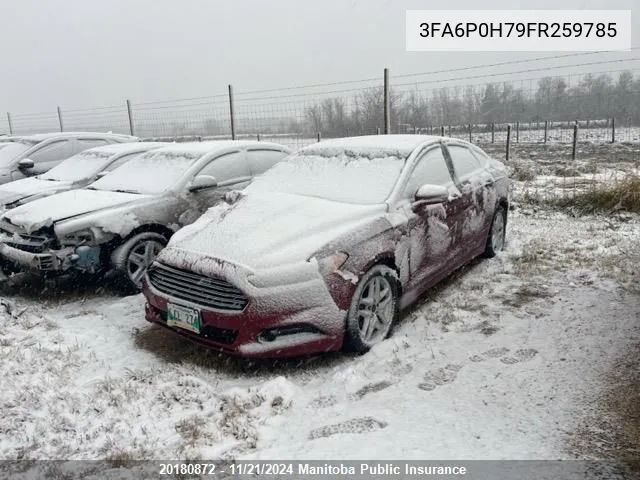 2015 Ford Fusion Se VIN: 3FA6P0H79FR259785 Lot: 20180872