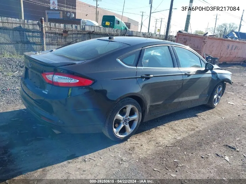 2015 Ford Fusion Se VIN: 3FA6P0HD3FR217084 Lot: 39250615