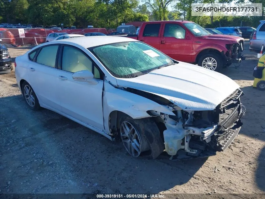 2015 Ford Fusion Se VIN: 3FA6P0HD6FR177731 Lot: 39319151