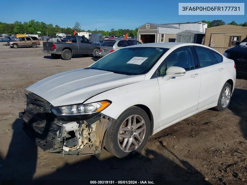 2015 Ford Fusion Se VIN: 3FA6P0HD6FR177731 Lot: 39319151