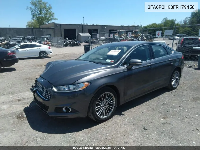 2015 Ford Fusion Se VIN: 3FA6P0H98FR179458 Lot: 39340252