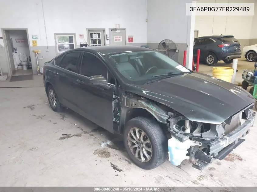 2015 Ford Fusion S VIN: 3FA6P0G77FR229489 Lot: 39405240