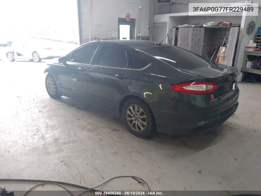 2015 Ford Fusion S VIN: 3FA6P0G77FR229489 Lot: 39405240