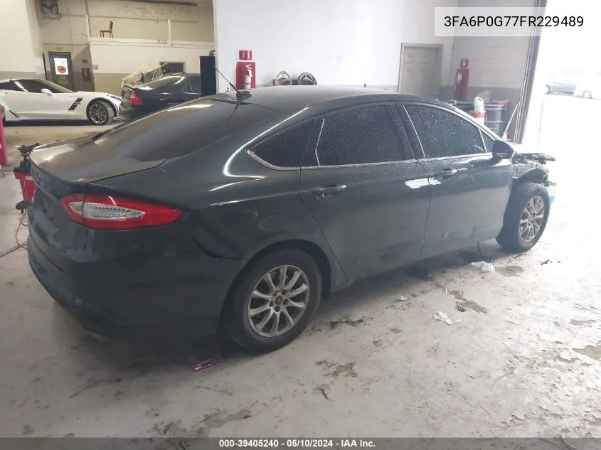 2015 Ford Fusion S VIN: 3FA6P0G77FR229489 Lot: 39405240