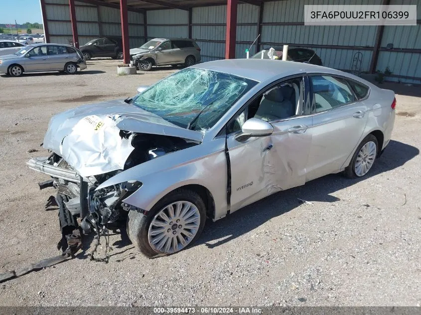 2015 Ford Fusion Hybrid S VIN: 3FA6P0UU2FR106399 Lot: 39594473