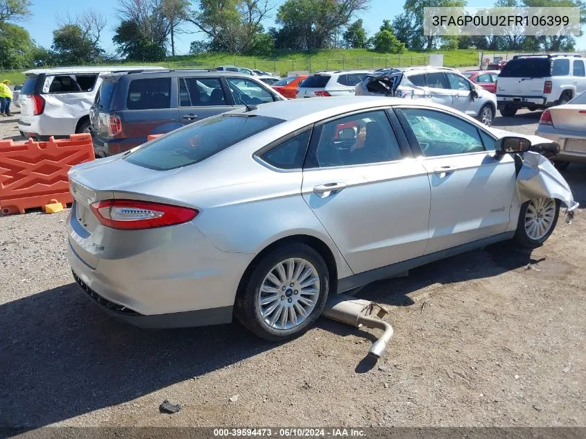 2015 Ford Fusion Hybrid S VIN: 3FA6P0UU2FR106399 Lot: 39594473