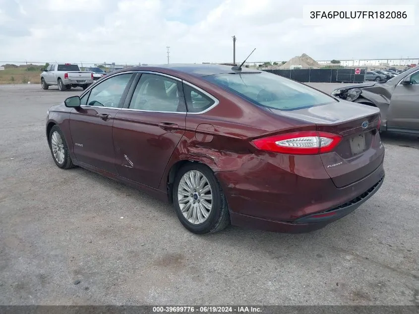 2015 Ford Fusion Hybrid Se VIN: 3FA6P0LU7FR182086 Lot: 39699776