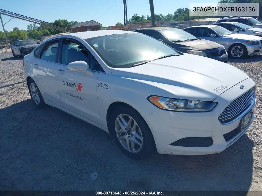 2015 Ford Fusion Se VIN: 3FA6P0HDXFR163136 Lot: 39718643