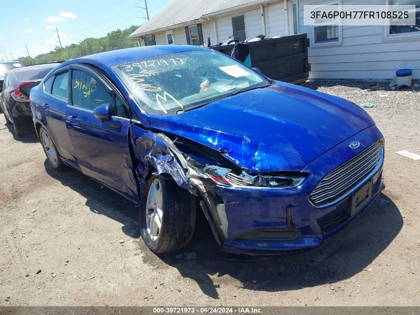 2015 Ford Fusion Se VIN: 3FA6P0H77FR108525 Lot: 39721973